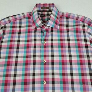 Peter Millar Button Up‎ Long Sleeve Shirt Mens Medium M Colorful Checks